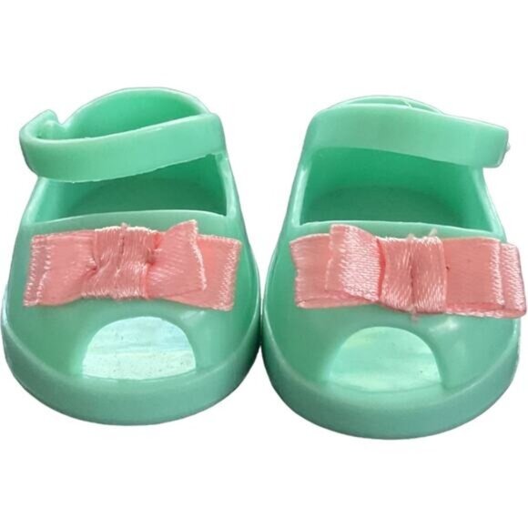 My Life Doll Green Sandals With Pink Bows - Picture 1 of 6